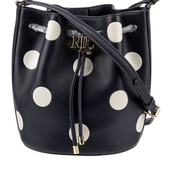 Ralph Lauren Handbags - Ralph Lauren Navy and White Polka Dot Crossbody Bag